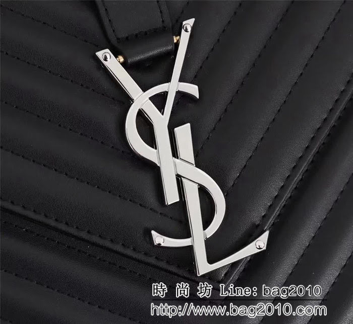 YSL聖羅蘭 經典款 互扣式金屬YSL標誌 原版南非皮肩背包 26588 YAS1020